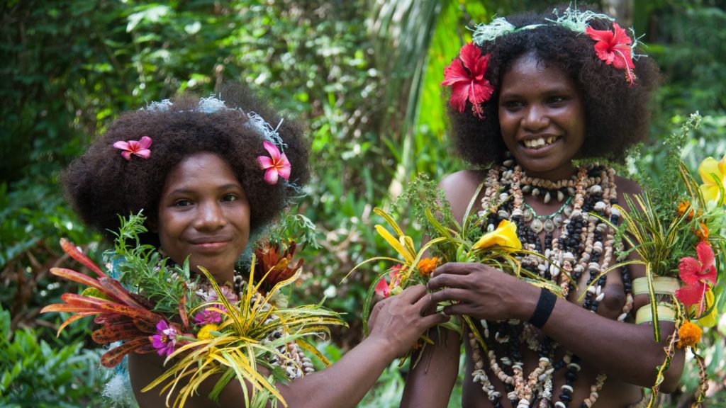 PNG Tribe Decorating with natural flowers
