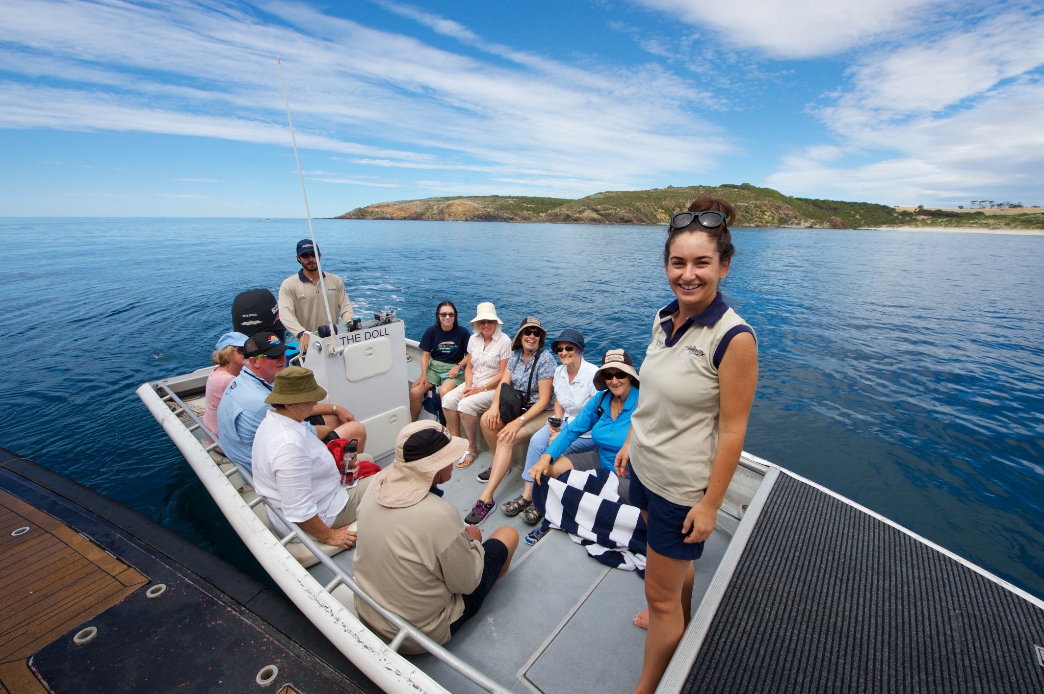 Guests tour the island by coach