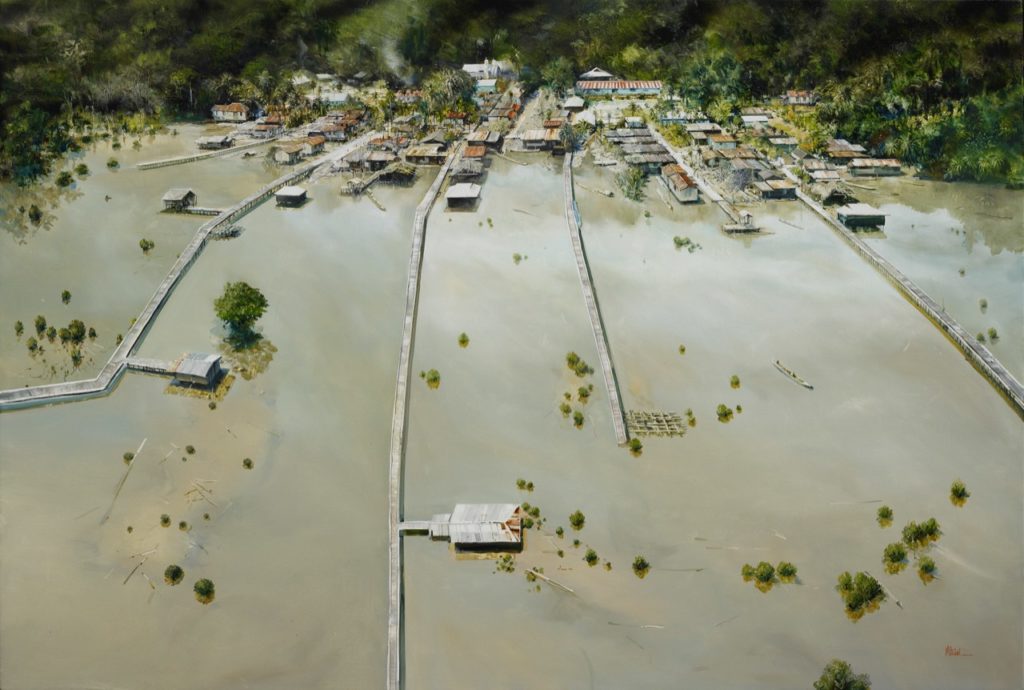 Larry Mitchell - Village on Bintui mangrove flats