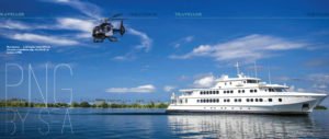 A Helicopter Takes Off from TRUE NORTH in Papua New Guinea